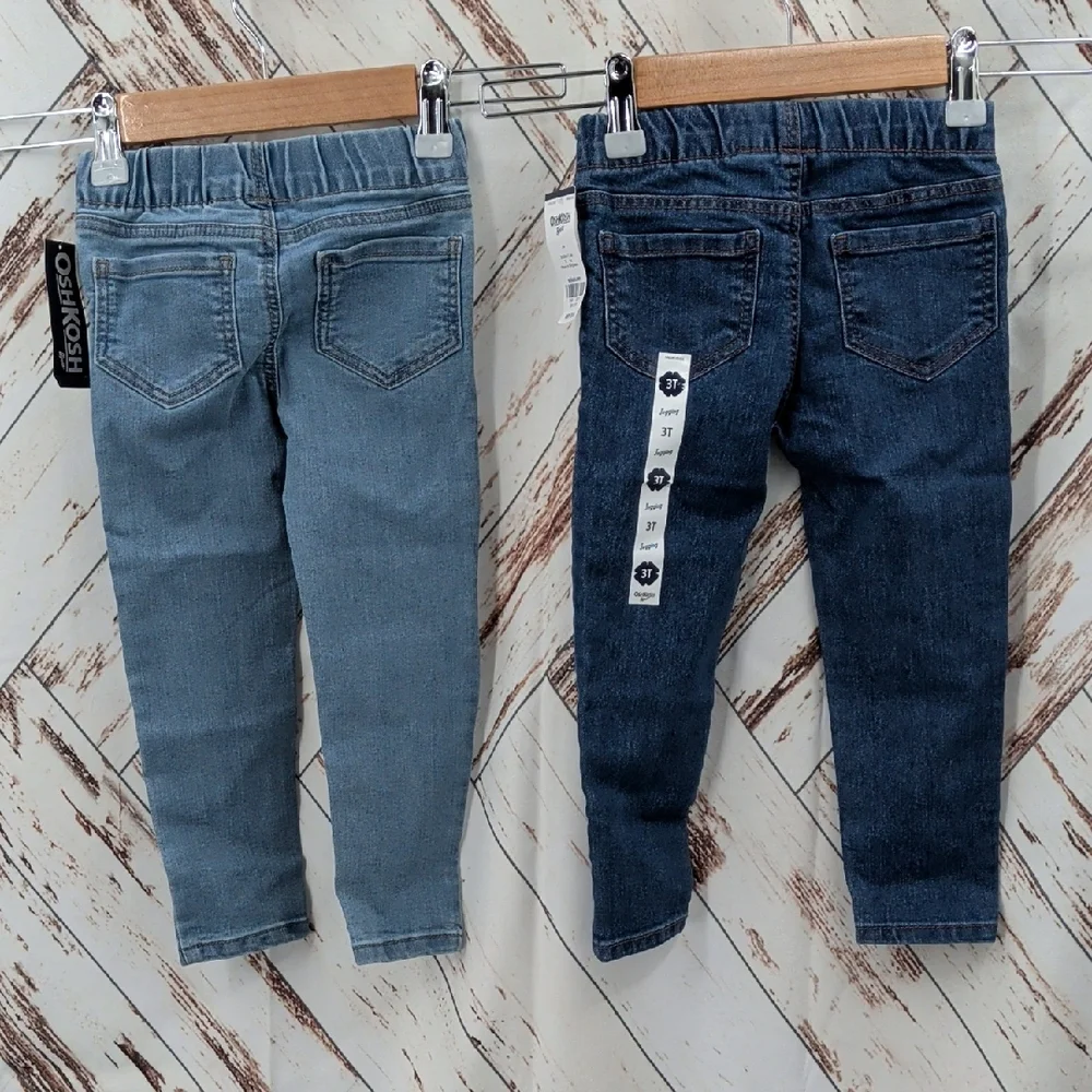 OshKosh B'gosh Kids Denim Jeggings - Dark Blue and Light Blue Lot‎ of 2